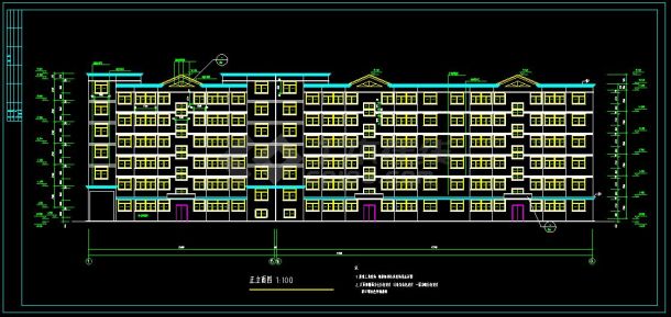 某地单元式多层住宅建筑设计CAD施工图-图二