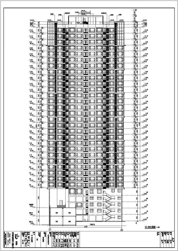 赣州32层混凝土剪力墙结构住宅楼建筑施工图-图一