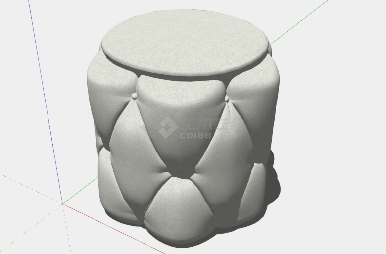 欧式宫廷风圆形凳子su模型-图一