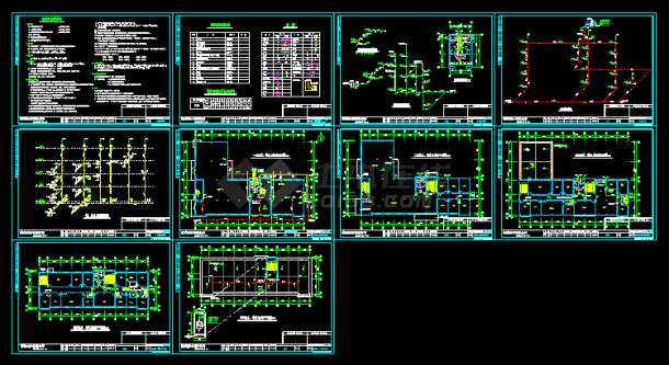 某综合办公楼给排水消防全套CAD施工设计图纸-图一