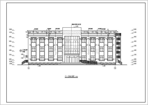 新疆某地三层框架结构办公楼建筑施工图-图一