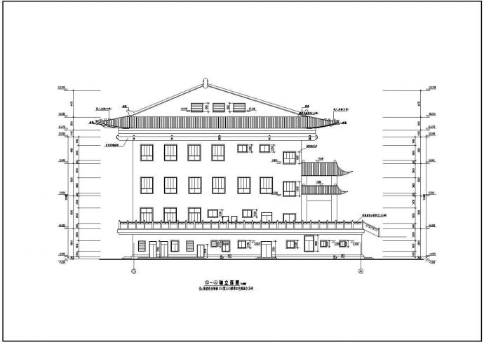 泰州市净因寺4层框架结构寺庙综合楼建筑方案图纸_图1