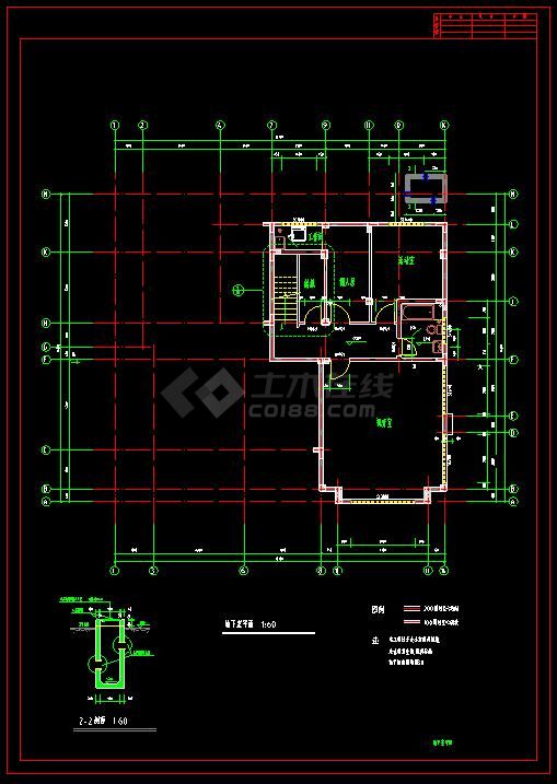 某地两层特色住宅别墅建筑设计cad图-图二