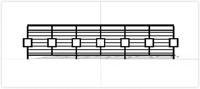 横条配方形造型铁艺栏杆su模型_图1