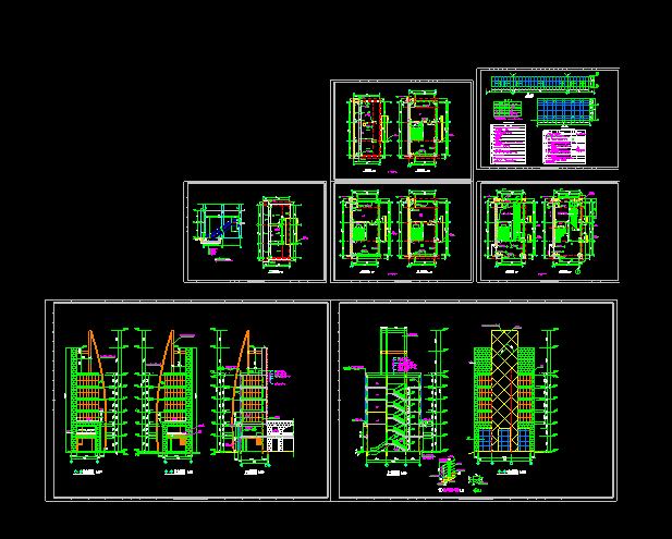某商业街塔楼建筑施工设计全套CAD大样图_图1