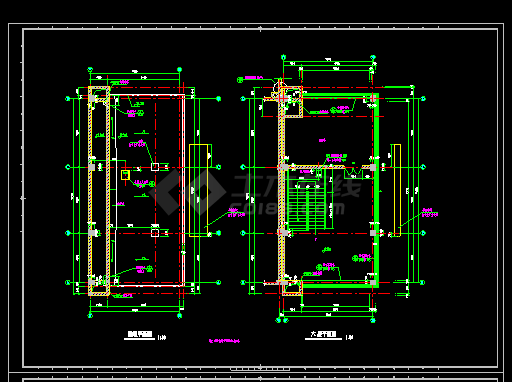 某商业街塔楼建筑施工设计全套CAD大样图-图二