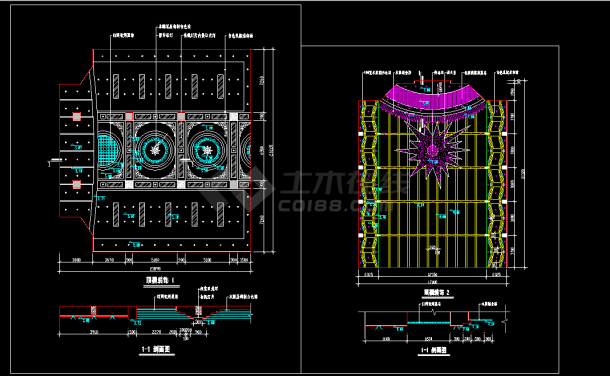 经典室内装修顶棚装饰cad素材平面图库-图二