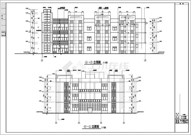 【重庆】某大学三层食堂建筑施工图-图二