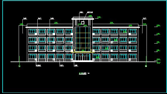 某市工厂综合楼建筑CAD施工设计扩出图纸-图二