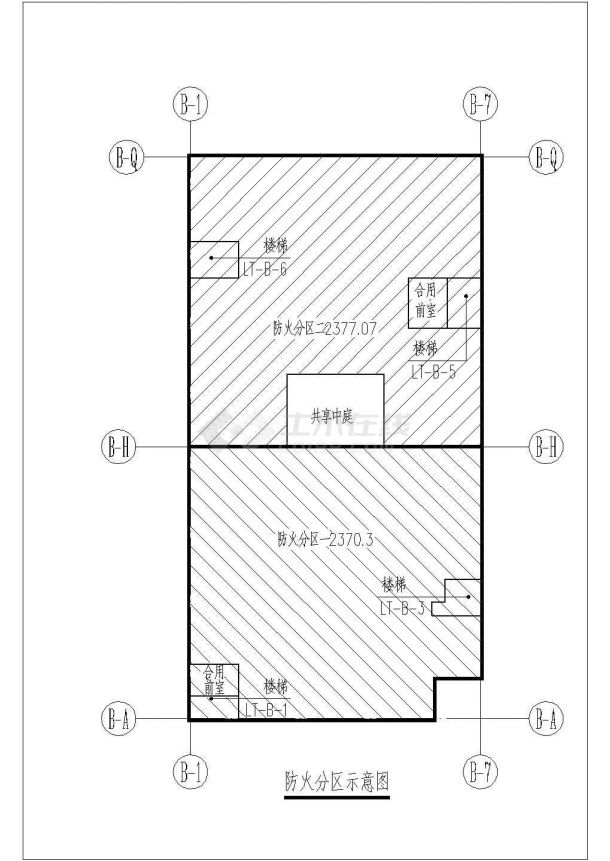 【保定】某6层框架结构家居生活广场AB区平面图方案-图二