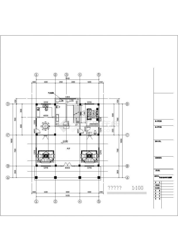 某六层别墅框架建筑、结构设计施工图-图二