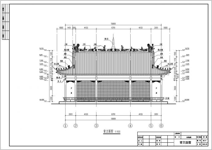 某单层框架结构庙宇建筑方案设计图纸_图1