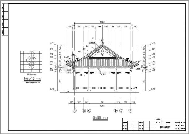 某单层框架结构庙宇建筑方案设计图纸-图二