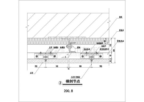 干挂石材、幕墙、各种玻璃节点详图-图二
