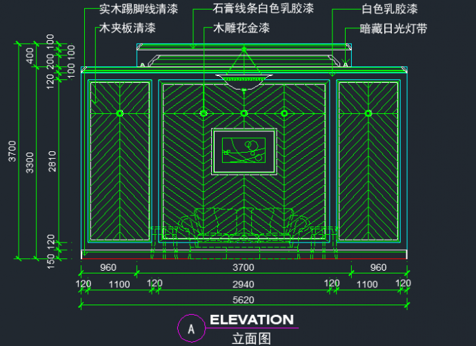 某高档餐厅包间装修设计CAD图纸（11）_图1