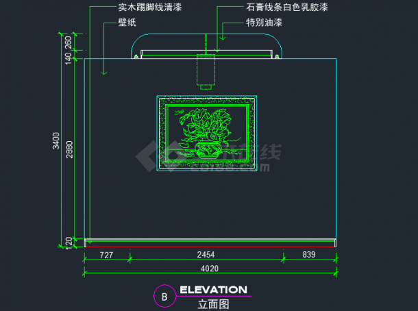 某高档餐厅包间装修设计CAD图纸（8）-图二