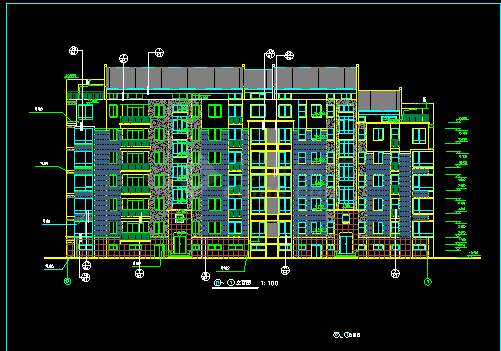某小区6层住宅楼设计CAD建筑施工图纸-图二