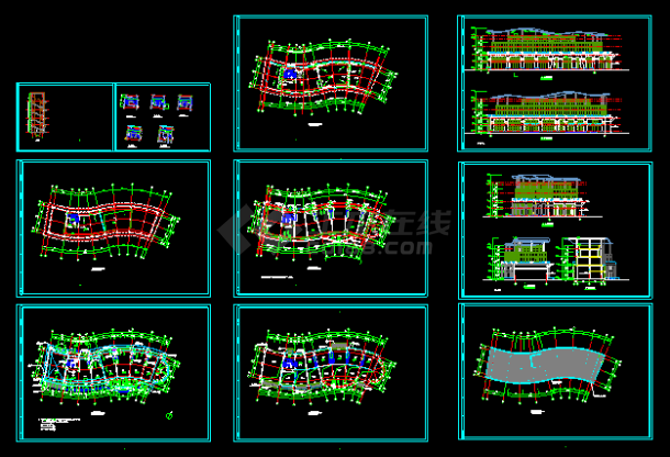 某小区会所建筑CAD设计施工平面图纸-图一