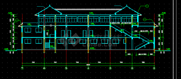 某洗浴中心全套建筑方案设计CAD图纸-图二