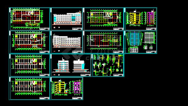 办公楼建筑施工方案设计全套CAD图-图一