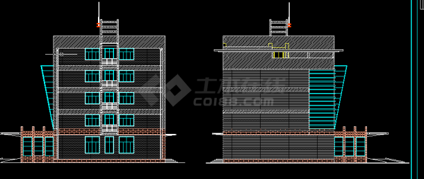 办公楼建筑施工方案设计全套CAD图-图二