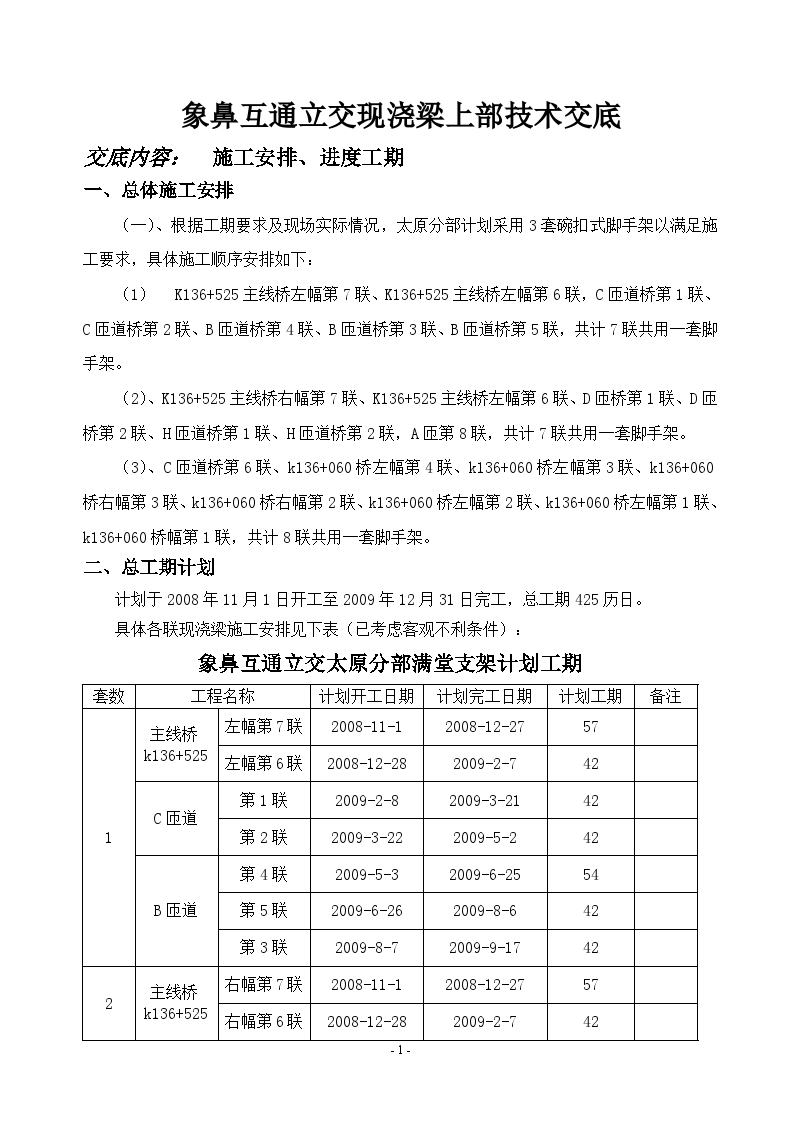 互通立交现浇梁施工技术交底-图一