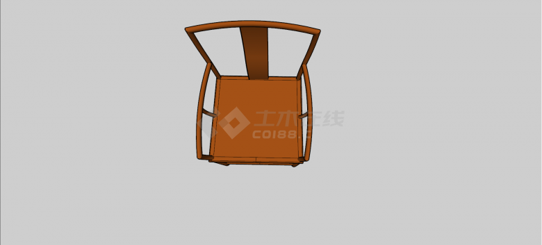 中式棕色实木镂空背椅家具su模型-图二