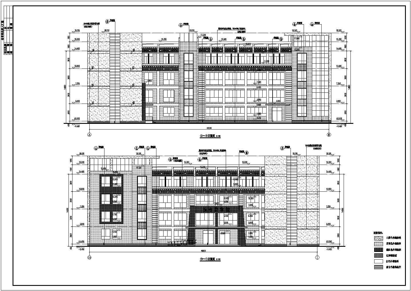 某地4层框架藏式综合教学楼建筑设计施工图