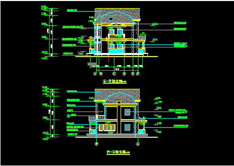 某小别墅建筑CAD施工平立面设计图纸-图二