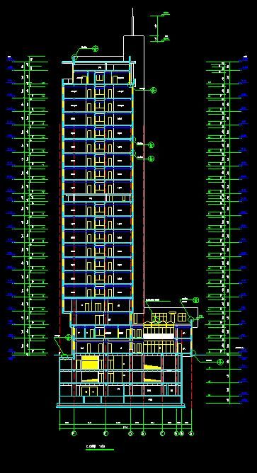 某医院住院部建筑平面设计方案CAD图-图二