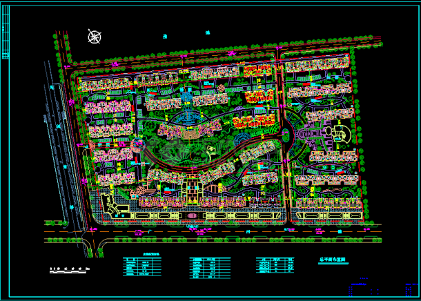 某市生态住小区cad总平面规划及绿化设计图-图一