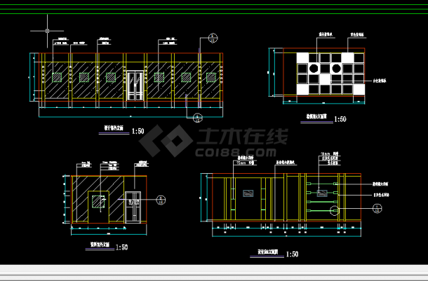 大型办公空间装修设计方案全套CAD图纸-图二