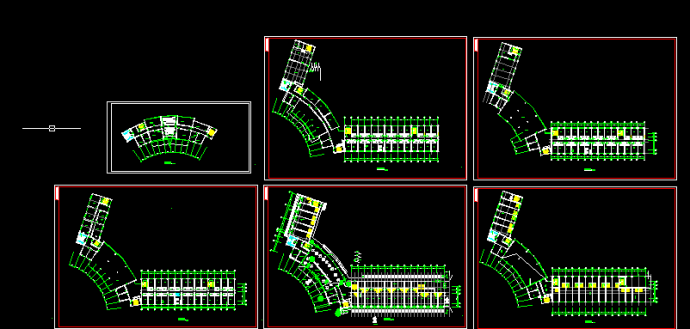 豪华宾馆客房建筑设计方案全套CAD平面图_图1
