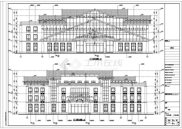 安徽某地4层框架结构商业会所建筑施工图-图一