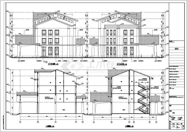 安徽某地4层框架结构商业会所建筑施工图-图二