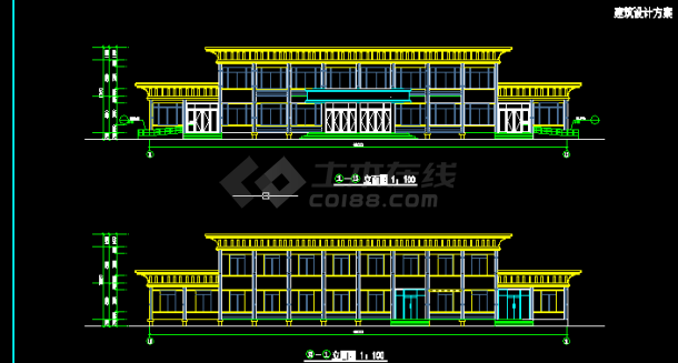 中式餐厅建筑设计方案全套CAD图纸-图二