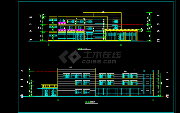 某多层饭店建筑方案设计全套CAD图纸-图二