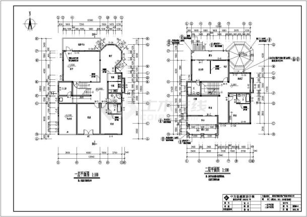 湖南省中方县某地3层框架结构别墅设计施工图-图二