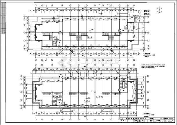 滕州市某4层框架商业楼建筑设计施工图-图二