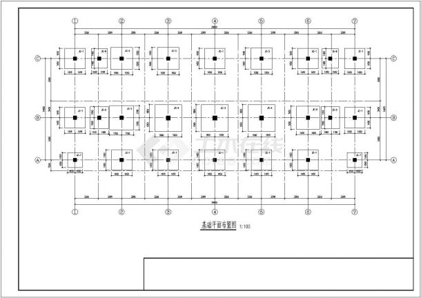 三层独立基础框架结构员工食堂结构设计图-图二