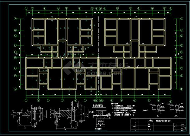 某地多层住宅建筑结构设计CAD施工图(含设计说明）-图二
