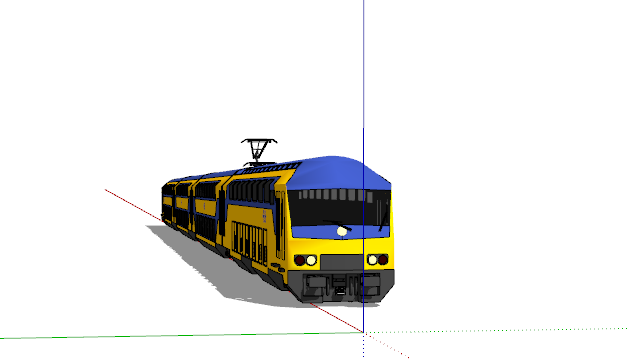 黄色现代简约火车su模型_图1