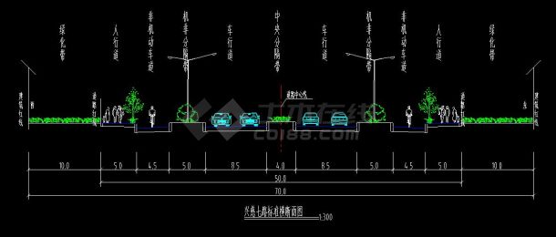 某地市政道路全套方案cad设计施工图-图二