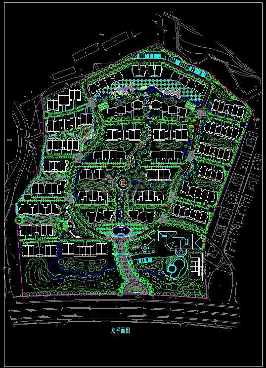 某地小区整套规划总平面cad设计图纸-图一