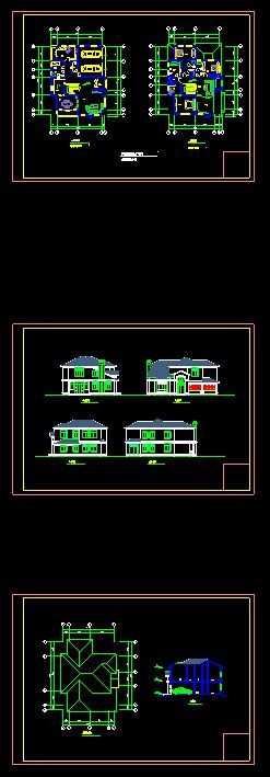 某地两层特色别墅建筑设计cad施工方案图_图1