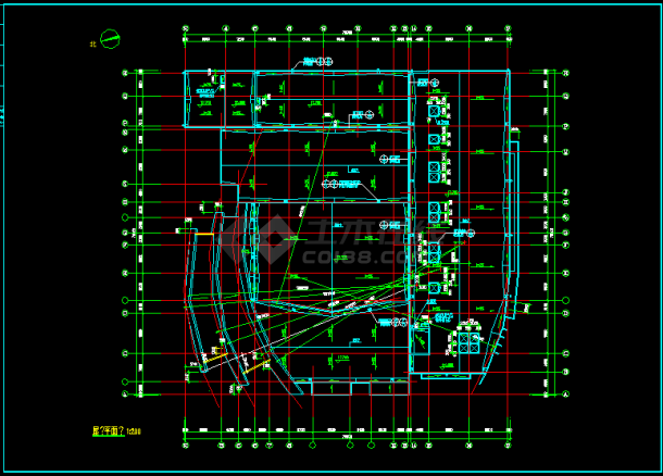 某市区影剧院建筑CAD详细施工图纸-图二