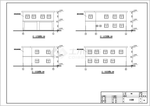 某地区沿街小商铺建筑设计施工图纸-图一