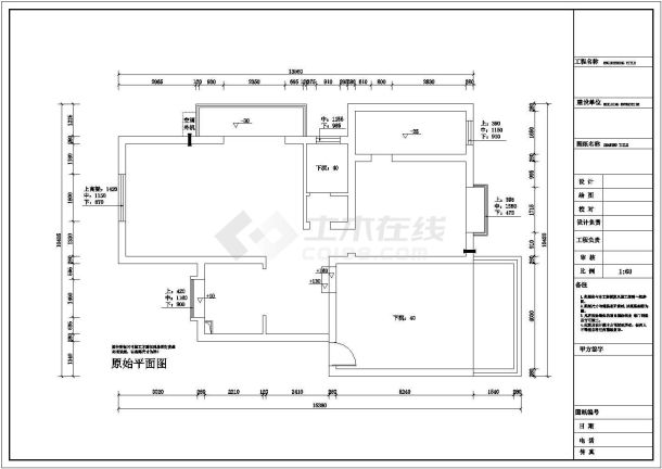 某小区全套二居室家装室内设计施工图-图一