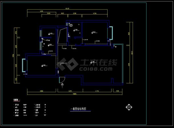 某住宅区豪华别墅室内装修设计CAD施工图-图二