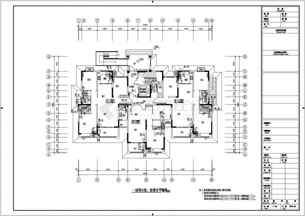 某小区十一层框架结构住宅楼给排水消防设计图-图二